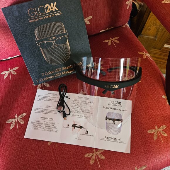 GLO24k - 7 Color LED Beauty Mask - Like New! - Picture 3 of 6